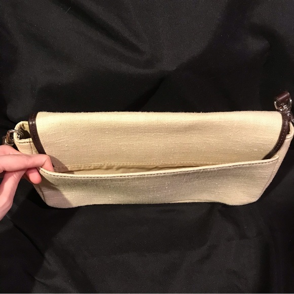 Ralph Lauren Purse - Shoulder, 12”x7”x3”, cream and brown, multiple pockets. - Picture 5 of 10